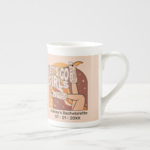 Retro-Pastellrosa-Rodeo-Junggesellinnenabschied  Prozellantasse