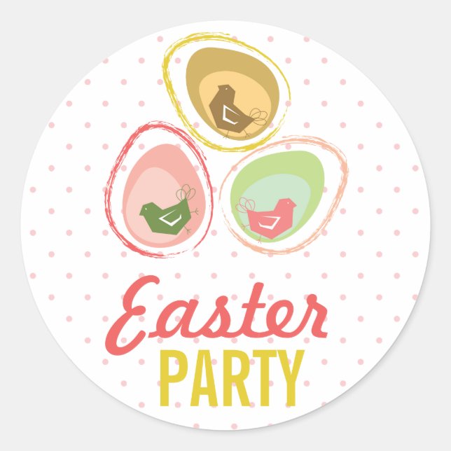 Retro Pastels Ei Chicks Fun Easter Party Geschenkm Runder Aufkleber (Vorderseite)