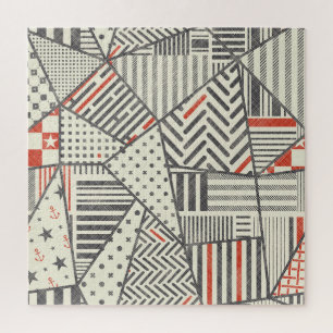 Retro-Patchwork: Abstrakte geometrische Gestaltung
