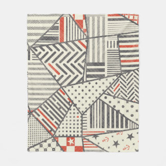 Retro-Patchwork: Abstrakte geometrische Gestaltung Fleecedecke