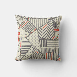 Retro-Patchwork: Abstrakte geometrische Gestaltung Kissen