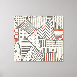 Retro-Patchwork: Abstraktes geometrisches Design Leinwanddruck