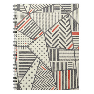 Retro-Patchwork: Abstraktes geometrisches Design Notizblock