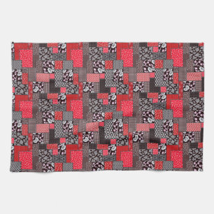 Retro-Patchwork-Blumen-Quilt-Muster Geschirrtuch