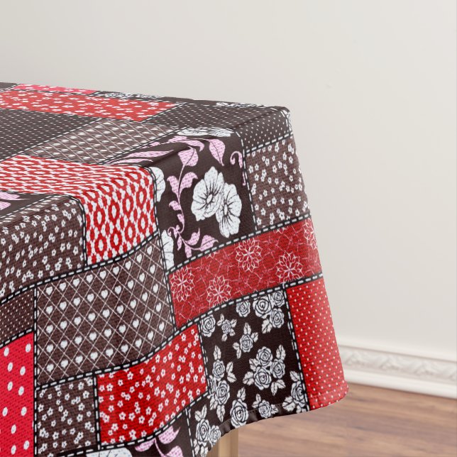 Retro-Patchwork-Blumen-Quiltmuster Tischdecke (Beispiel)