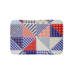 Retro-Patchwork-Dreiecke im maritimen Stil Badematte