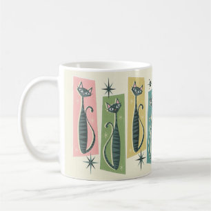 Retro Patchwork Tabbies ©studioxtin Kaffeetasse