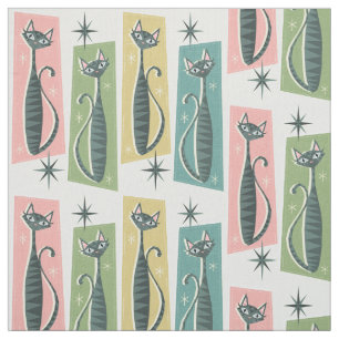 Retro Patchwork Tabbies ©studioxtine 2019 Stoff