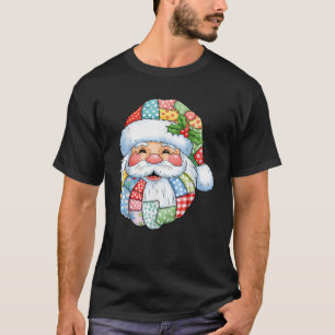 Retro Patchwork Weihnachten Weihnachten Preppy Mer T-Shirt
