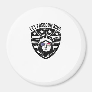 Retro Patriotic Lass Freedom Ring 4. Juli Magnet
