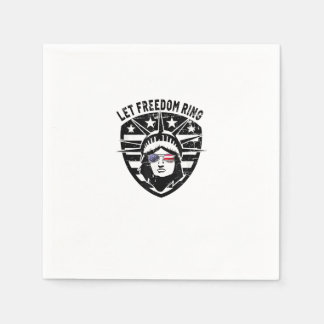 Retro Patriotic Lass Freedom Ring 4. Juli Serviette