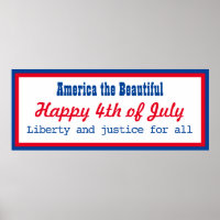 Retro Patriotic Red Blue White Happy 4. Juli