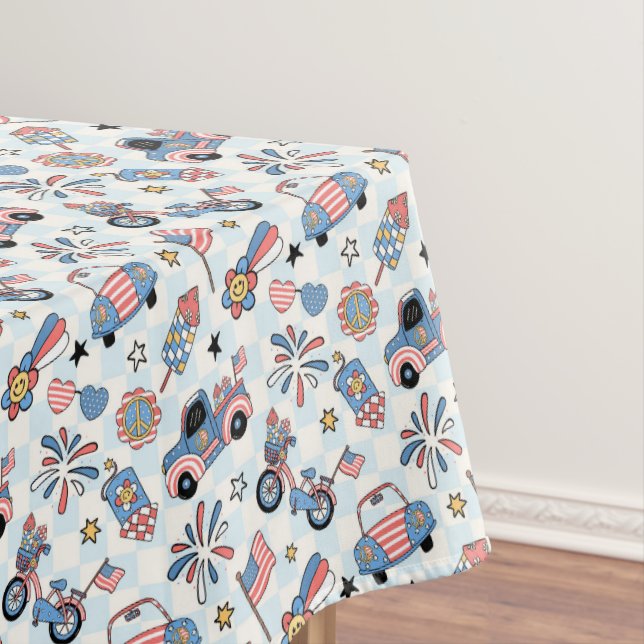 Retro Patriotic USA 4. Juli Tischdecke (Beispiel)
