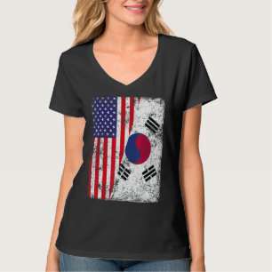 Retro Patriotic USA Flag Südkorea Fahne T-Shirt