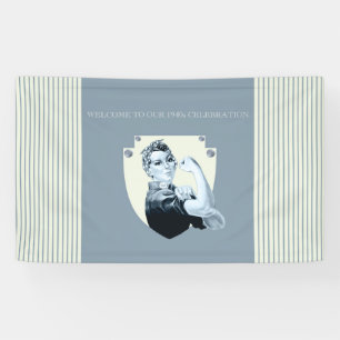 Retro-patriotische Frau aus den 1940er Jahren Banner