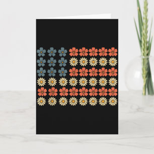 Retro patriotische Gänseblümchen-Amerikanische-Fla Karte