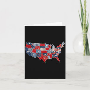 Retro-patriotischer USA-Karten-Patchwork-Vintage-A Karte