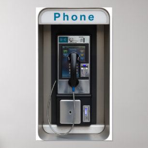 Retro Payphone Design, Vintage Telefonkabine Art Poster