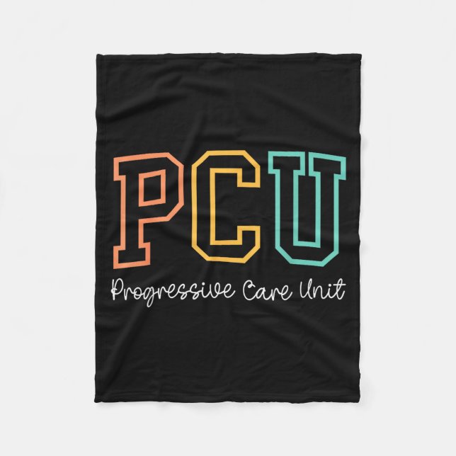 Retro Pcu Progressive Care Unit Rn Nurse Nursing W Fleecedecke (Vorderseite)