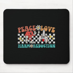 Retro Peace Liebe hemmt die Reduktion der Überdosi Mousepad