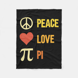 Retro Peace Liebe Pi 3.14 Happy Pi Day Math Pun Pi Fleecedecke