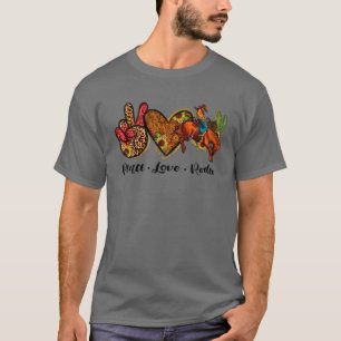 Retro Peace Liebe Rodeo Cowboy Boots Western Count T-Shirt