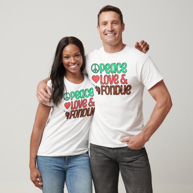 Retro Peace, Liebe, Schokoladenfondue T-Shirt (Unisex)