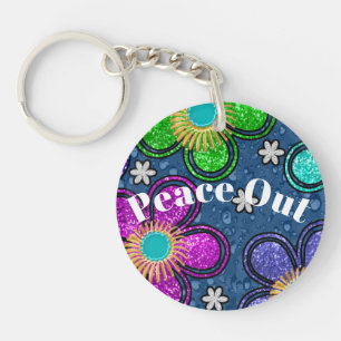 Retro Peace Out Hippie Style Motif d'alimentation 