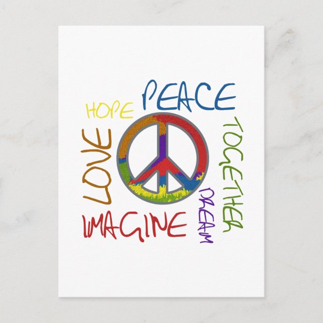 Retro Peace Postkarte (Vorderseite)