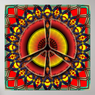 RETRO PEACE SIGN POSTER DRUCK