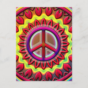 RETRO PEACE SIGN POSTKARTE