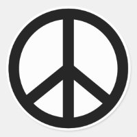 Retro Peace Sign Round Aufkleber