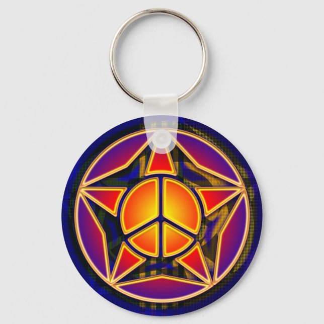 RETRO PEACE STAR SCHLÜSSELANHÄNGER (Vorderseite)