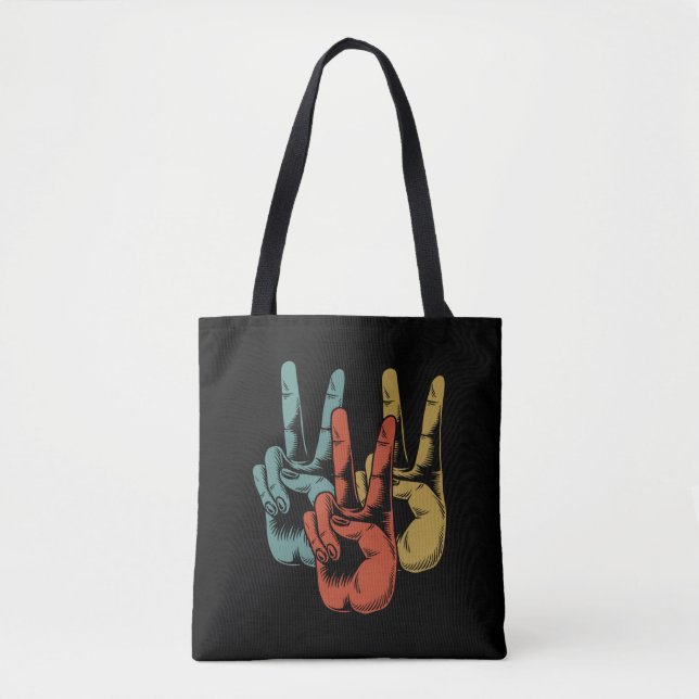 Retro Peace Vintag 60er Jahre 70er Hippie Tasche (Vorderseite)