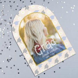 Retro Peach Graduation Announcement Einladung