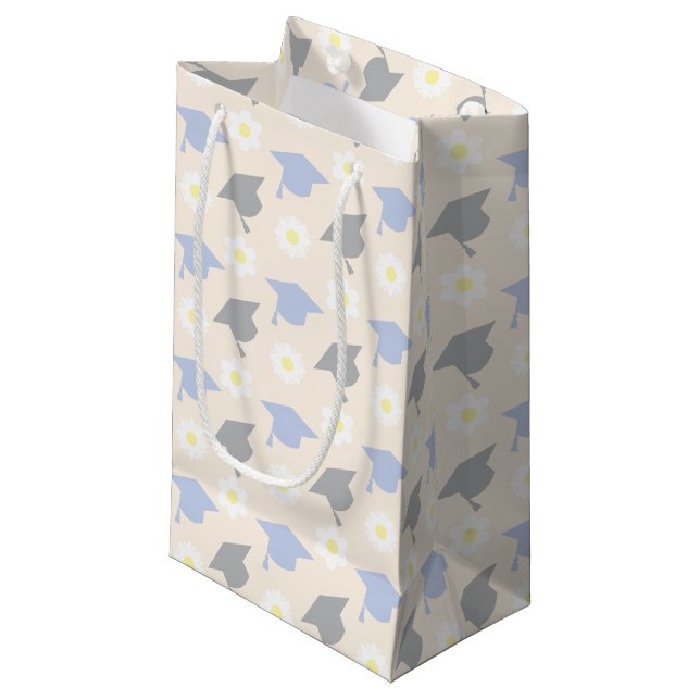 Retro Peach Graduation Kleine Geschenktüte (Vorderseite Schrägansicht)