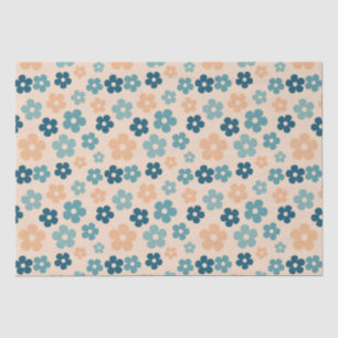 Retro Peach Green Boho Blume Happy Birthday Seidenpapier
