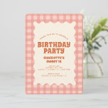 Retro Peachy Schachbrett Sweet 16 Geburtstagsparty Einladung<br><div class="desc">Retro Peachy Schachbrett Sweet 16 Geburtstagsparty</div>