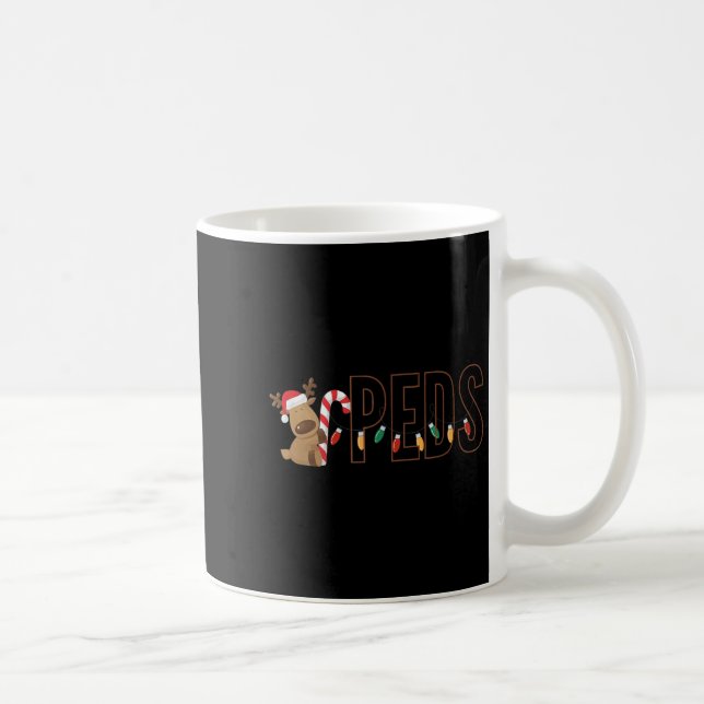 Retro Pediatrics Christmas Lights Reindeer Peds Nu Kaffeetasse (Rechts)