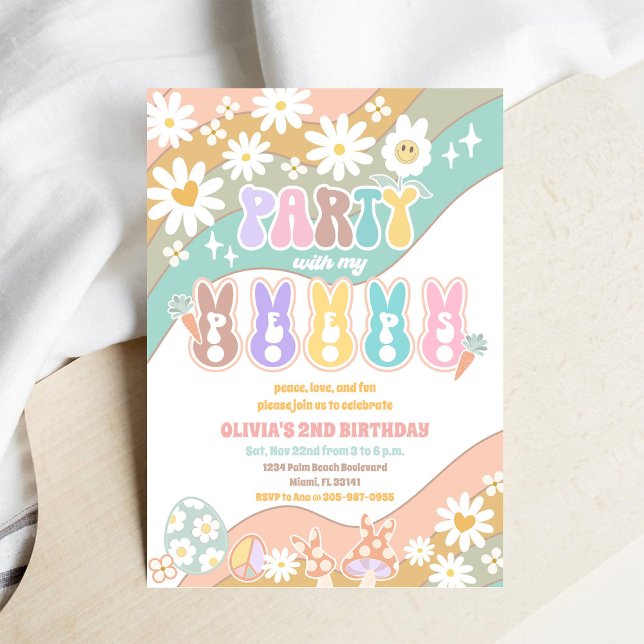 Retro Peeps Birthday Invitation Einladung (Von Creator hochgeladen)