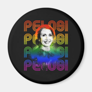 Retro Pelosi Pride Magnet