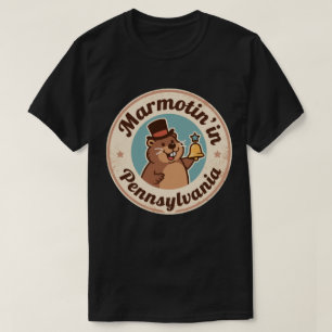 Retro Pennsylvania Abzeichen Groundhog mit Freihei T-Shirt