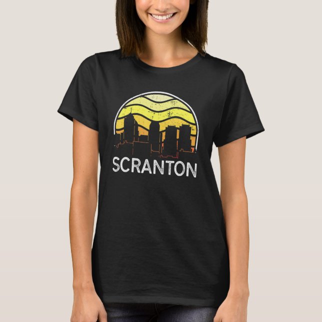Retro Pennsylvania Scranton Visitors Skyline Vinta T-Shirt (Vorderseite)