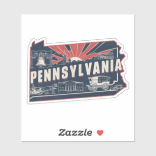 Retro Pennsylvania Staat Car Sticker