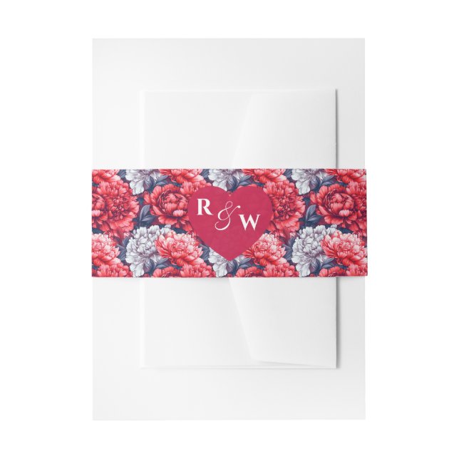 Retro Peonies Flower Backyard Wedding Einladungsbanderole (Vorderseite Beispiel)