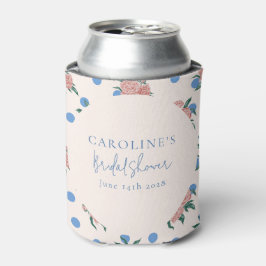 Retro Peony Floral Blue Dots Brautparty Custom Dosenkühler