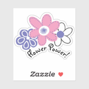 Retro Periwinkle Lavender Pink Blume Power Aufkleber