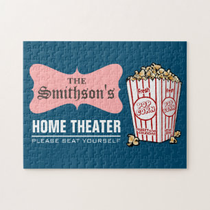 Retro Personalisiert Familienname Zuhause Theater