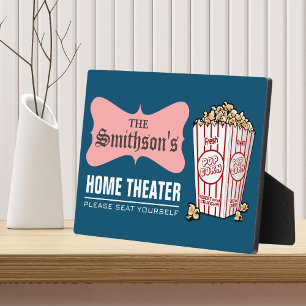 Retro Personalisiert Familienname Zuhause Theater Fotoplatte