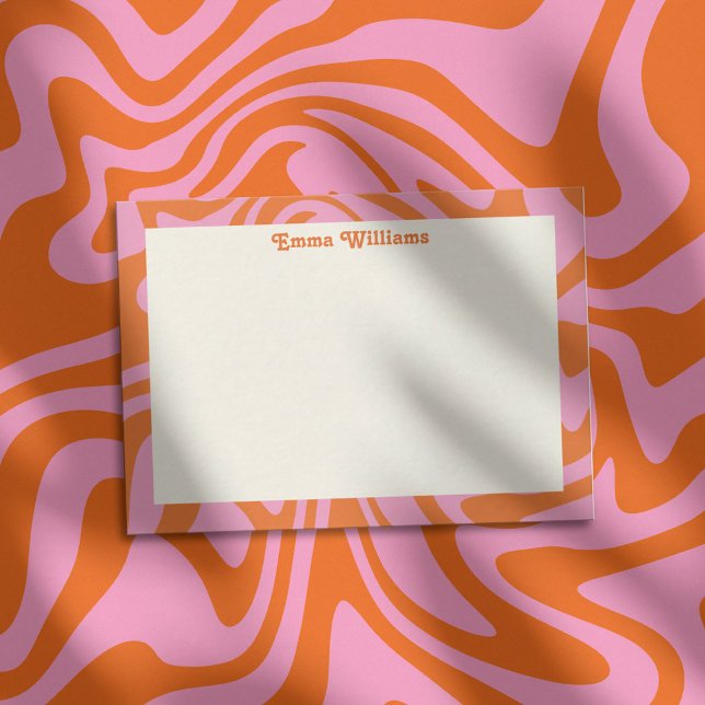 Retro Personalisiert Name Modern Mitteilungskarte (Von Creator hochgeladen)